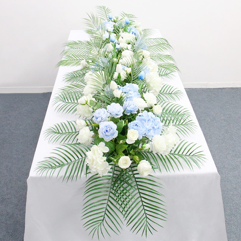 Flowerva – rangée de fleurs artificielles pour mariage, arc de plante verte, décoration de nappe de fond