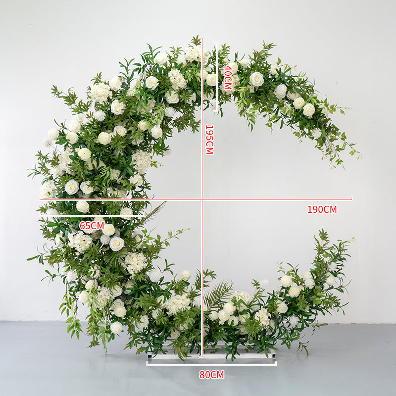 Flowerva Arrangement floral en arc vert blanc pour décoration florale de mariage