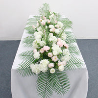 Flowerva – rangée de fleurs artificielles pour mariage, arc de plante verte, décoration de nappe de fond