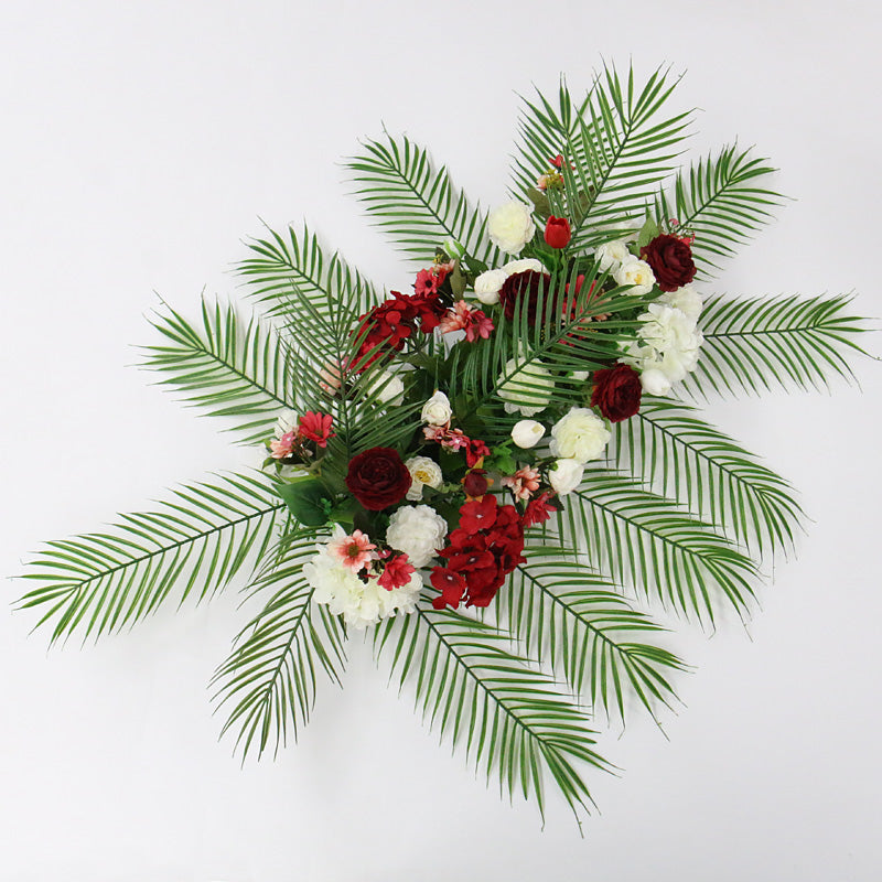 Flowerva – rangée de fleurs artificielles pour mariage, arc de plante verte, décoration de nappe de fond