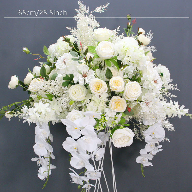 Flowerva Table romantique blanche scène florale décoration de mariage 