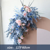 Flowerva Ensemble d'arrangement floral décoratif de simulation de mariage bleu