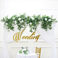 Flowerva White Rose Eucalyptus Leaf Artificial Flower Row Wedding Arch Party Background Decoration