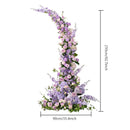 Flowerva Purple Corner Arch Artificial Rose Hydrangea Row Arrangement Wedding Background Decoration