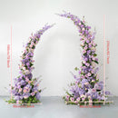 Flowerva – arc d'angle violet, roses artificielles, arrangement de rangées d'hortensia, décoration de fond de mariage