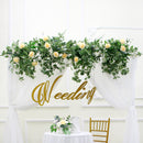 Flowerva White Rose Eucalyptus Leaf Artificial Flower Row Wedding Arch Party Background Decoration