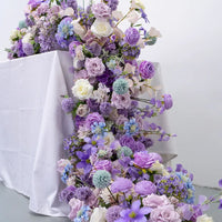 Flowerva Purple Long Table Flowers Wedding Ceremony Decoration Artificial Flowers