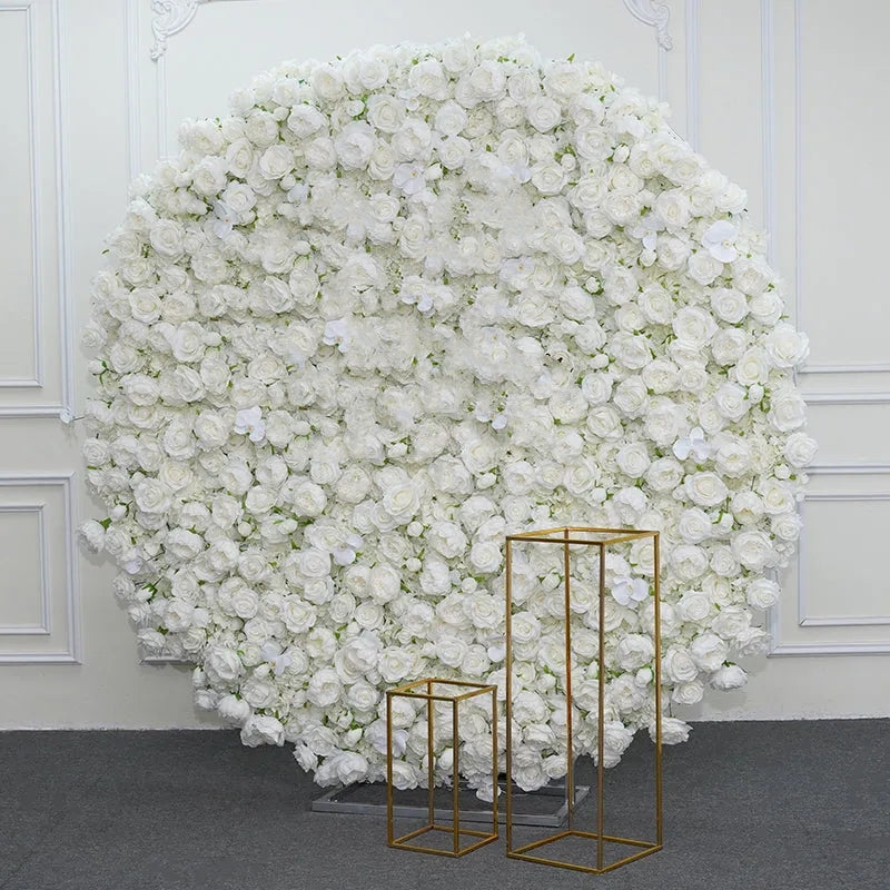 Flowerva White Fantasy Floral Decoration Background Wall Wedding Background Wall