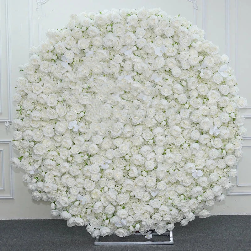 Flowerva White Fantasy Floral Decoration Background Wall Wedding Background Wall