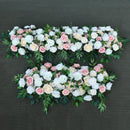 Flowerva Champagne Artificial Rose Green Flower Row Wedding Backdrop