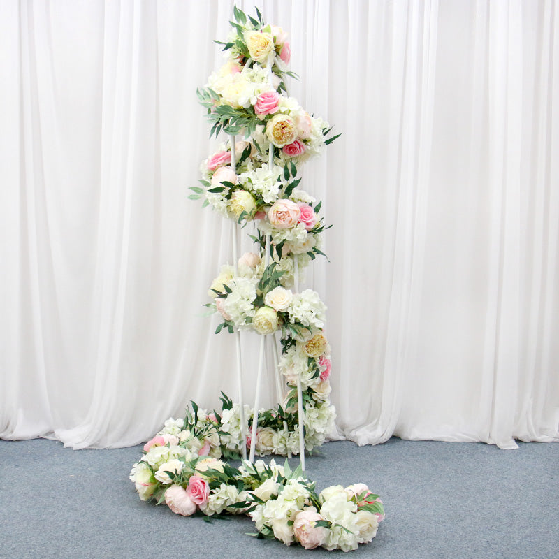 Flowerva 30 cm Rose Babysbreath Centre de Table de Mariage Pièce de Bal Arrangement de fête Bonquet