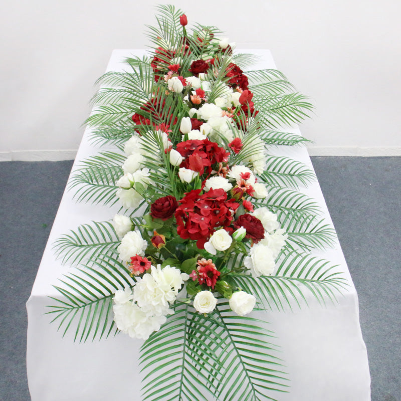 Flowerva Wedding Artificial Flower Row Green Plant Arch Background Table Cloth Decoration