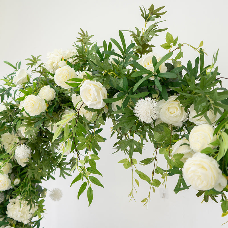 Flowerva White Green Arch Floral Arrangement Wedding Floral Decor