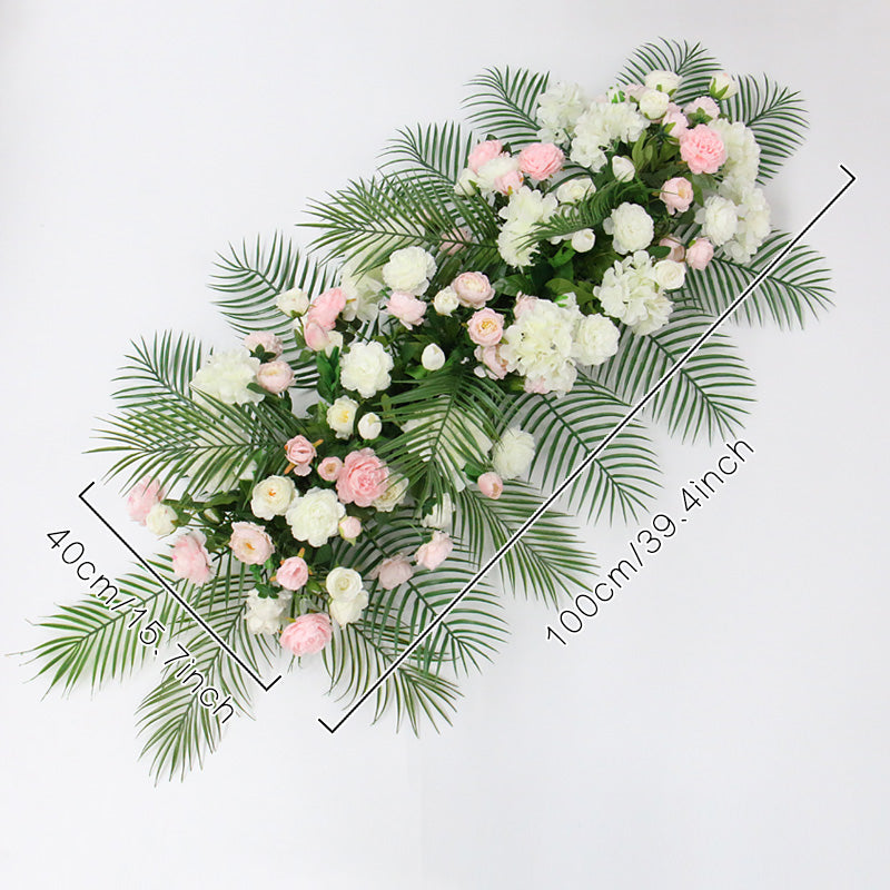 Flowerva – rangée de fleurs artificielles pour mariage, arc de plante verte, décoration de nappe de fond