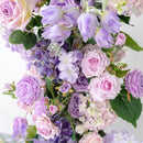 Flowerva Purple Corner Arch Artificial Rose Hydrangea Row Arrangement Wedding Background Decoration