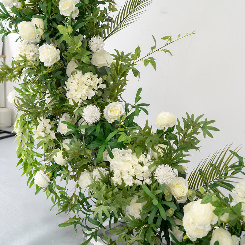 Flowerva Arrangement floral en arc vert blanc pour décoration florale de mariage