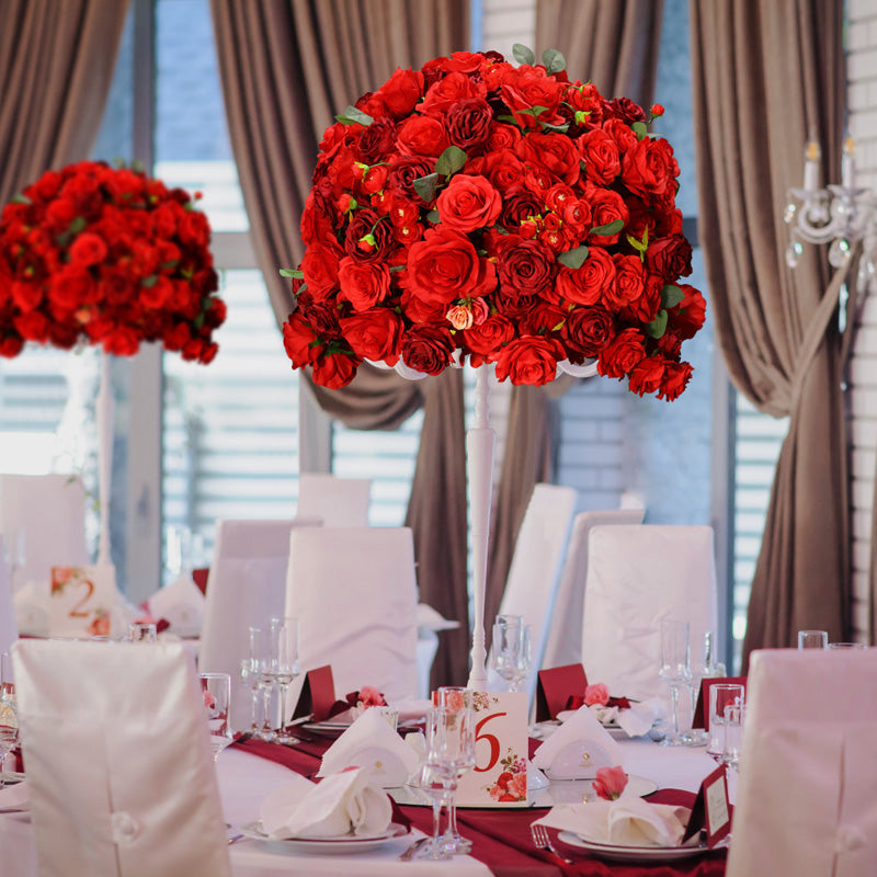 Rose artificielle blanche personnalisée de luxe, 70cm, boule de fleurs 3/4, accessoires de décoration pour Center de Table et fête de mariage
