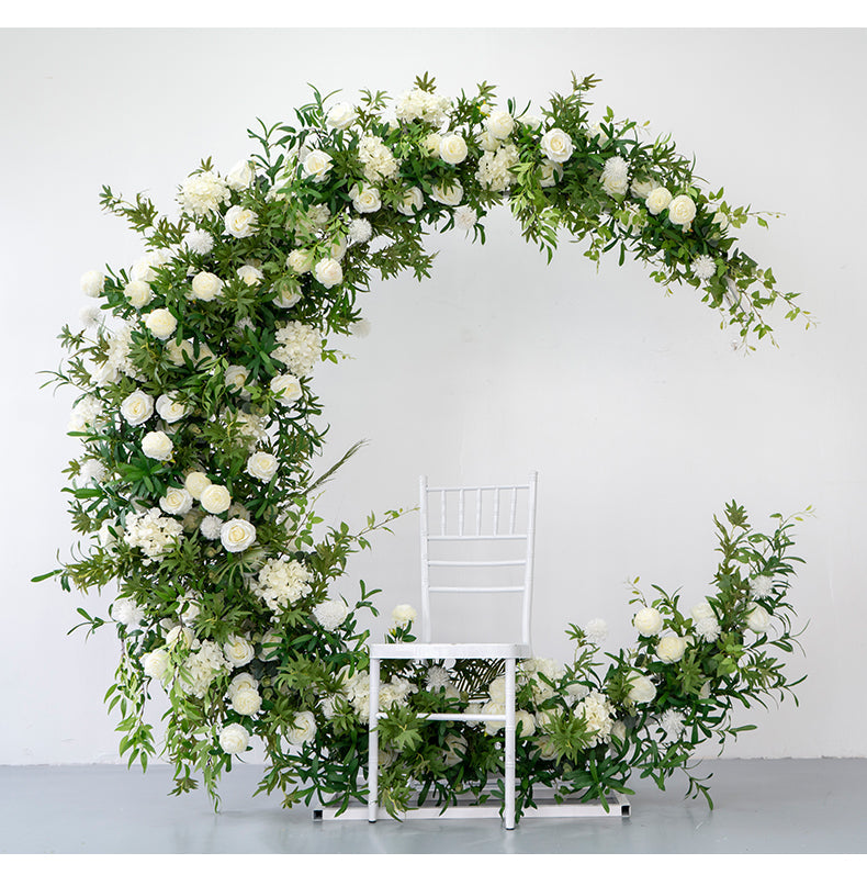 Flowerva White Green Arch Floral Arrangement Wedding Floral Decor