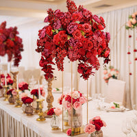 Flowerva Table romantique blanche scène florale décoration de mariage 