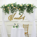 Flowerva – feuille d'eucalyptus Rose blanche, rangée de fleurs artificielles, décoration de fond pour arc de mariage, fête
