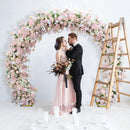 Décor de scène de mariage floral en arc rose Flowerva