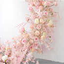 Flowerva Pink Long Table Flower And Circular Flower Arch Wedding Decoration